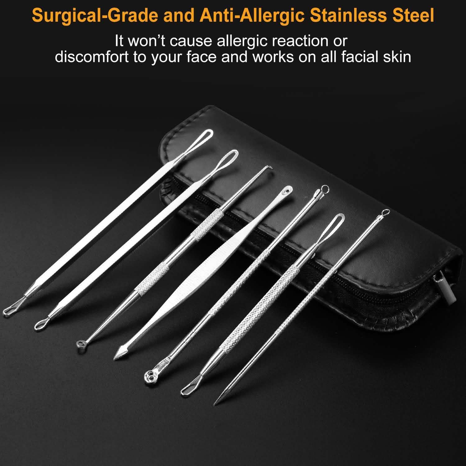 7-Pieces: Blackhead Remover Stainless Steel Beauty & Personal Care - Tophatter Daily Deals