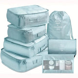 7-Pieces: Travel Luggage Packing Organizers Set Blue Storage & Organization - Tophatter Daily Deals