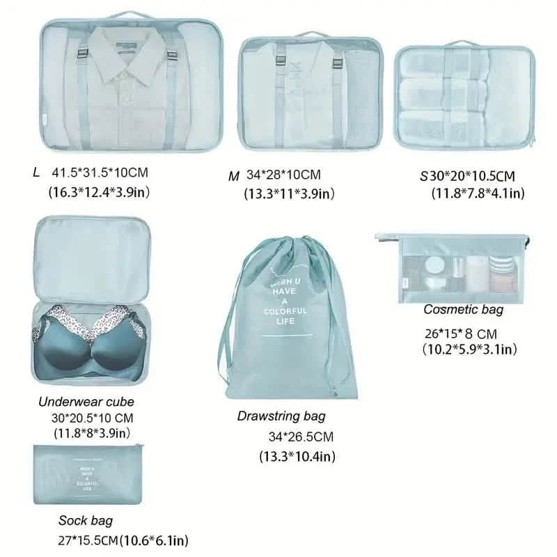 7-Pieces: Travel Luggage Packing Organizers Set Storage & Organization - Tophatter Daily Deals