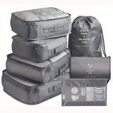 7-Pieces: Travel Luggage Packing Organizers Set Gray Storage & Organization - Tophatter Daily Deals