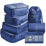 7-Pieces: Travel Luggage Packing Organizers Set Navy Storage & Organization - Tophatter Daily Deals