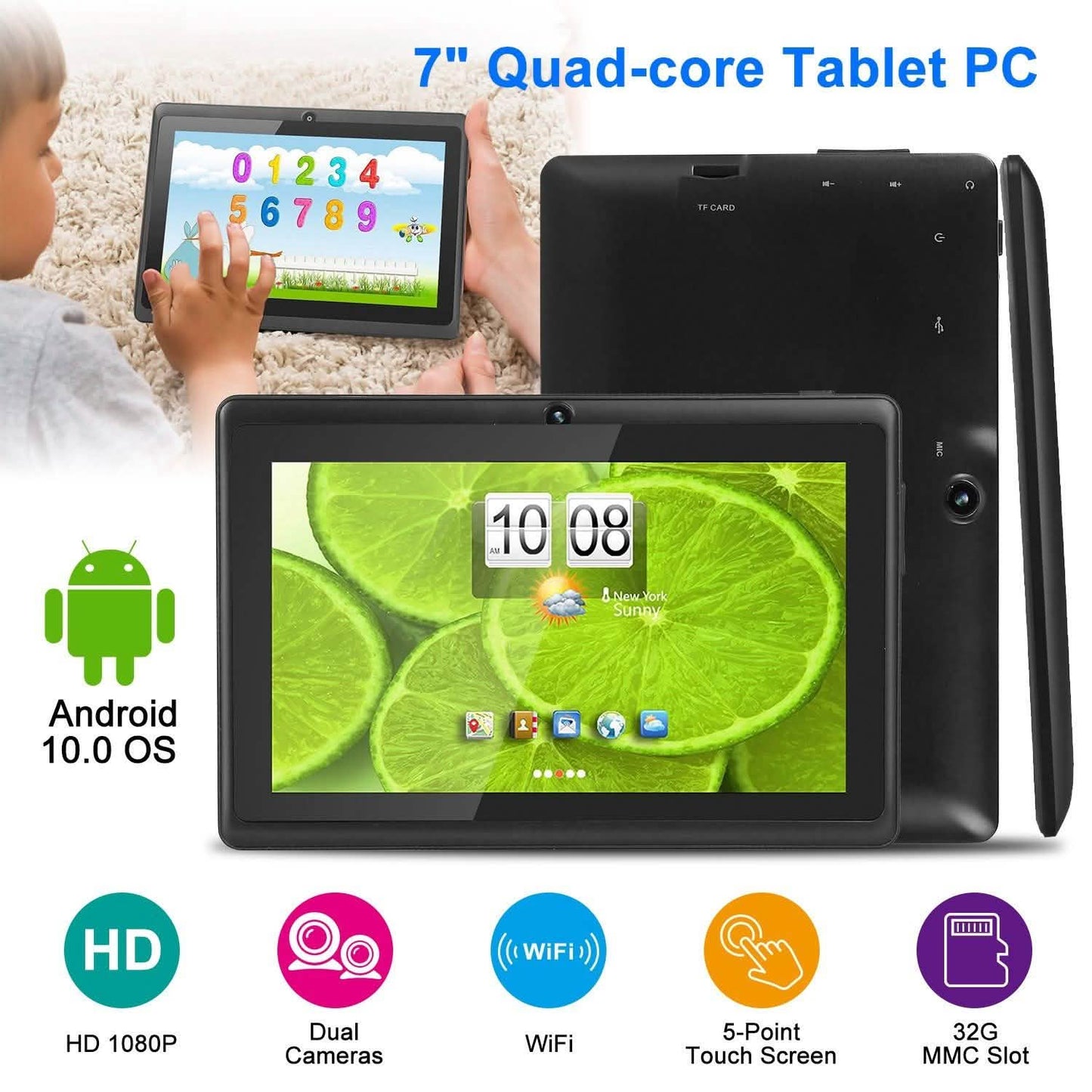7" Touchscreen Wi-Fi Android Tablet Tablets - Tophatter Daily Deals