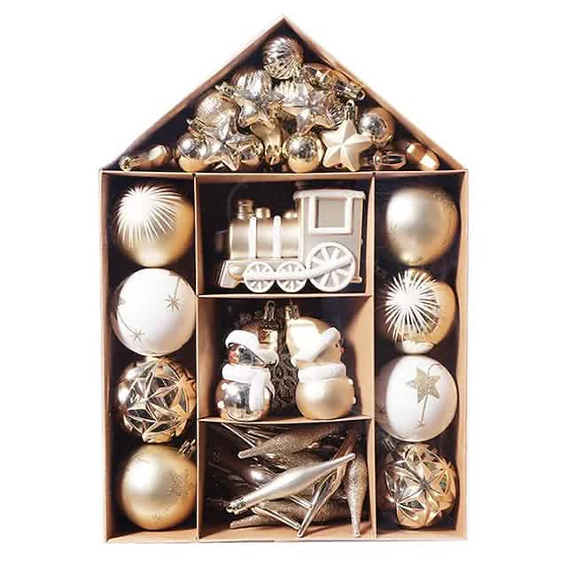 70-Pieces Set: Christmas Tree Decorations Christmas Ball Seasonal Decor - Tophatter Daily Deals