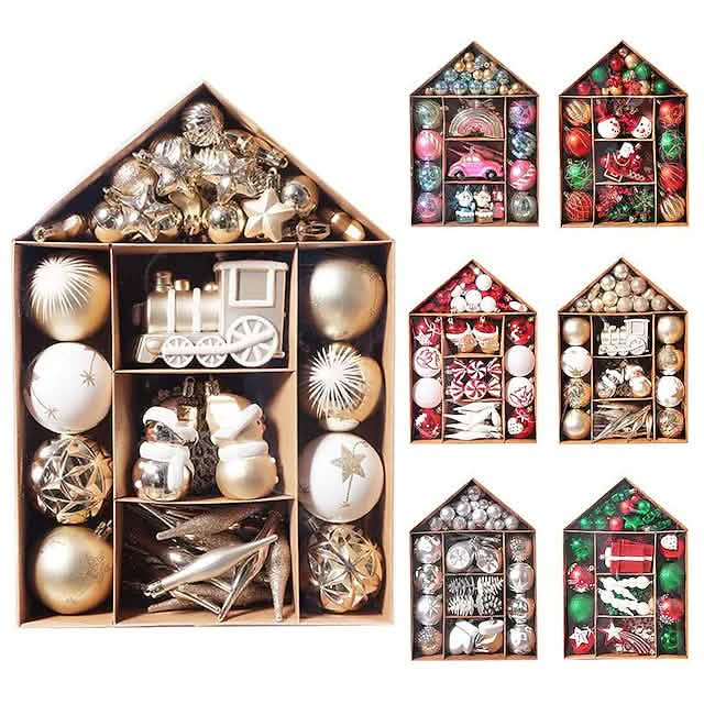 70-Pieces Set: Christmas Tree Decorations Christmas Ball Seasonal Decor - Tophatter Daily Deals