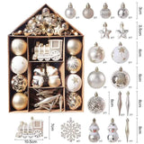 70-Pieces Set: Christmas Tree Decorations Christmas Ball Gold White Seasonal Decor - Tophatter Daily Deals