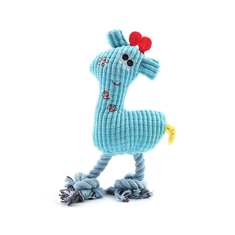 Brushed Velvet Animal Shape Vocal Flamingo Wear-Resistant Bite Resistant Dog Toy Blue 0 - Tophatter Daily Deals