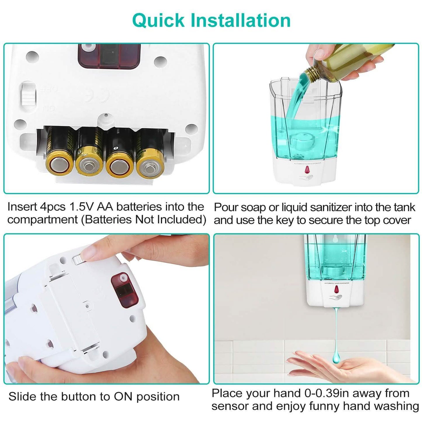 700ML Automatic Soap Dispenser Bath - Tophatter Daily Deals