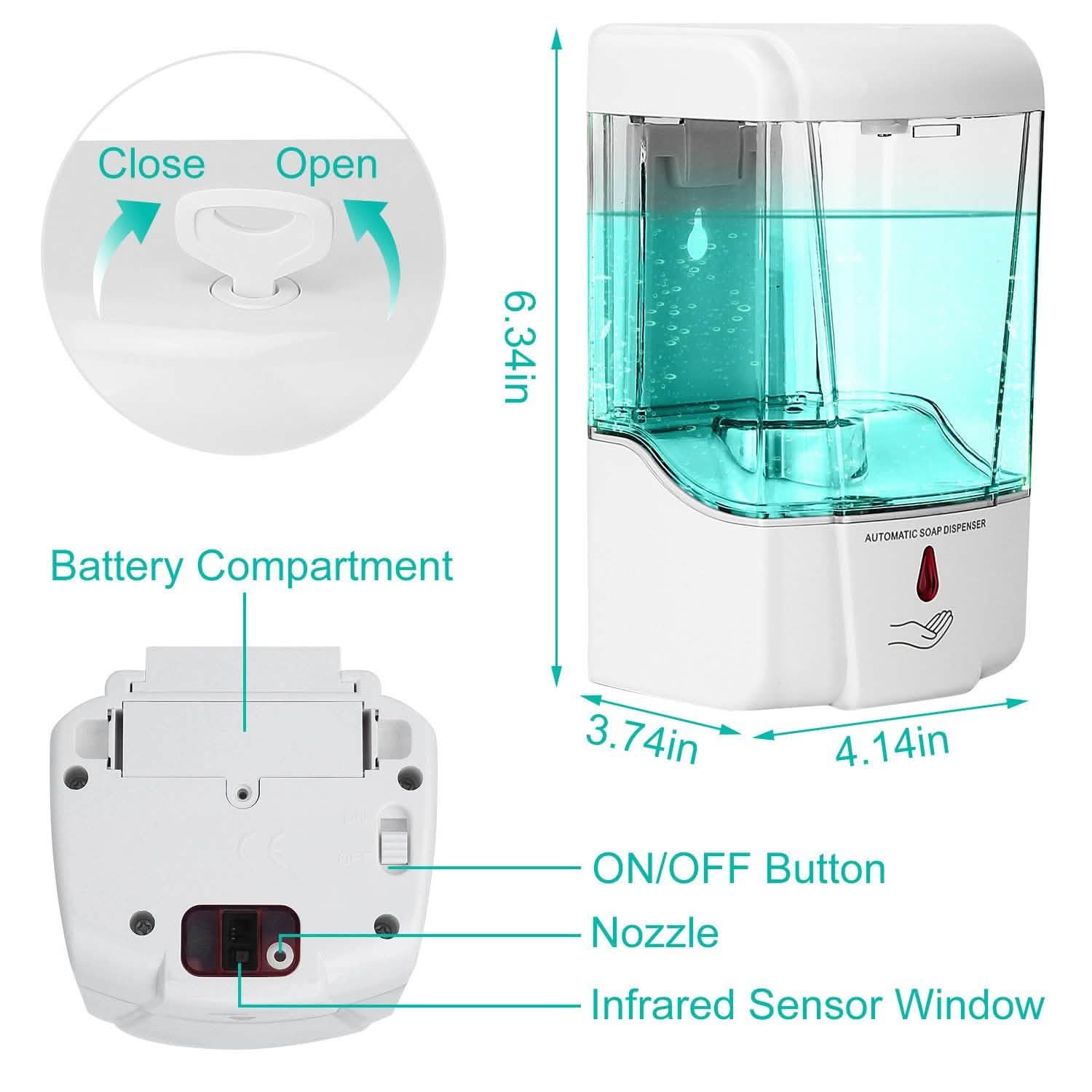 700ML Automatic Soap Dispenser Bath - Tophatter Daily Deals