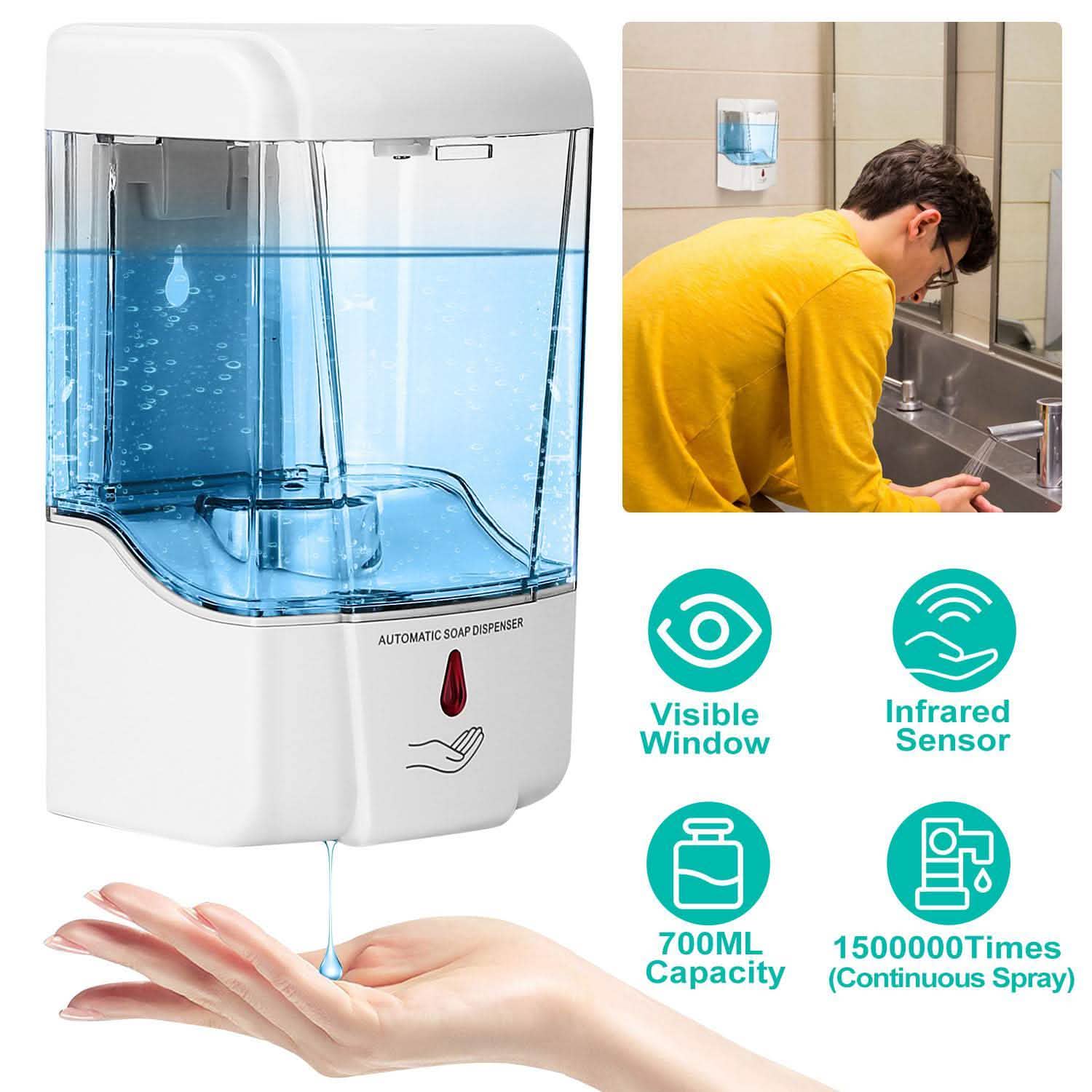 700ML Automatic Soap Dispenser Bath - Tophatter Daily Deals