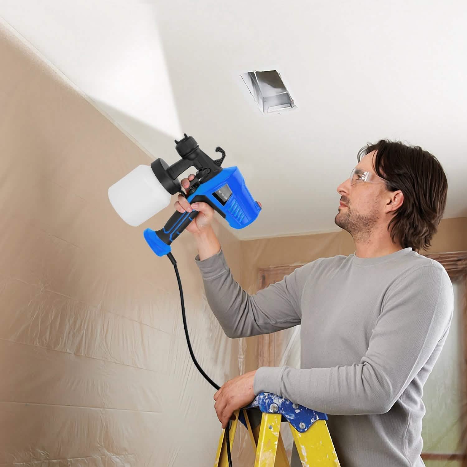 700W Electric Paint Sprayer Handheld HVLP Spray Painter Home Improvement - Tophatter Daily Deals
