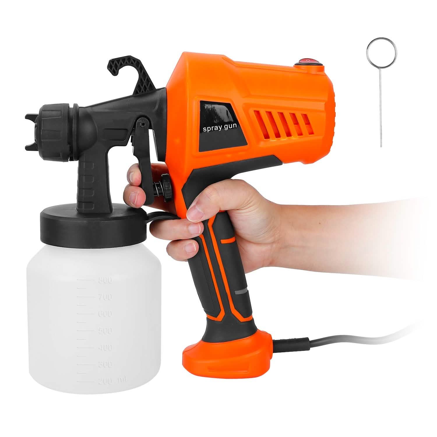 700W Electric Paint Sprayer Handheld HVLP Spray Painter Orange Home Improvement - Tophatter Daily Deals