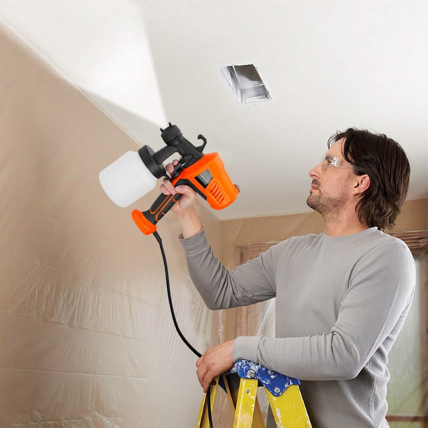 700W Electric Paint Sprayer Handheld with 3 Spray Patterns 800ml Home Improvement - Tophatter Daily Deals