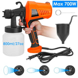 700W Electric Paint Sprayer Handheld with 3 Spray Patterns 800ml Home Improvement - Tophatter Daily Deals