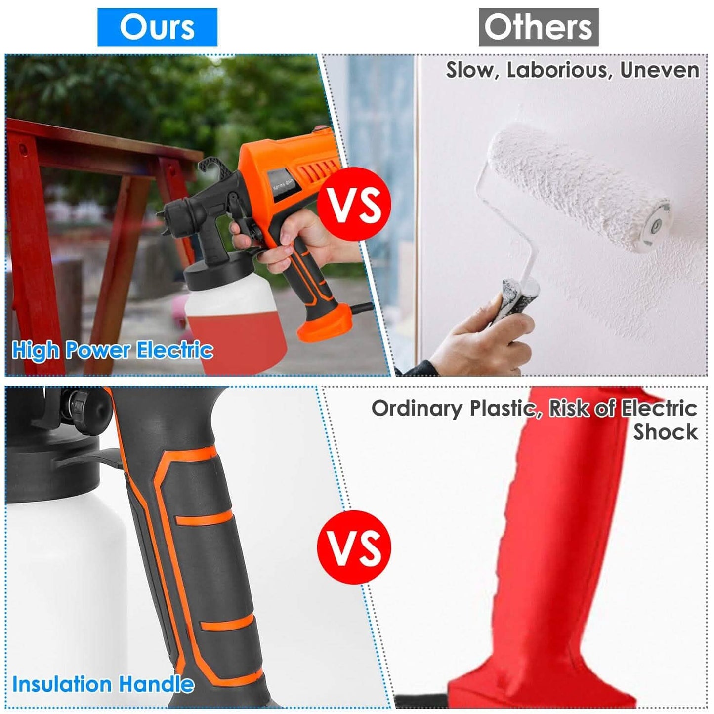 700W Electric Paint Sprayer Handheld with 3 Spray Patterns 800ml Home Improvement - Tophatter Daily Deals