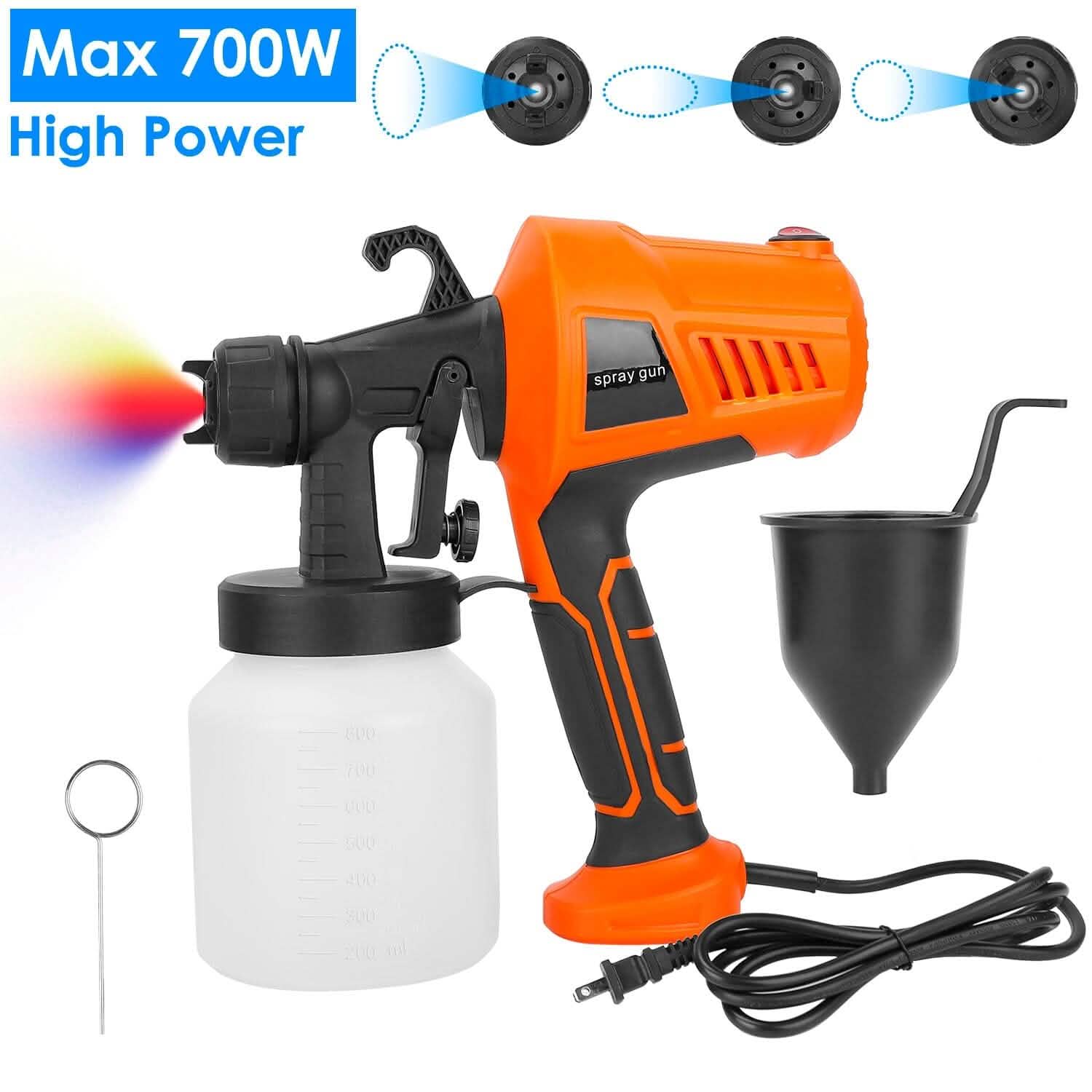 700W Electric Paint Sprayer Handheld with 3 Spray Patterns 800ml Home Improvement - Tophatter Daily Deals