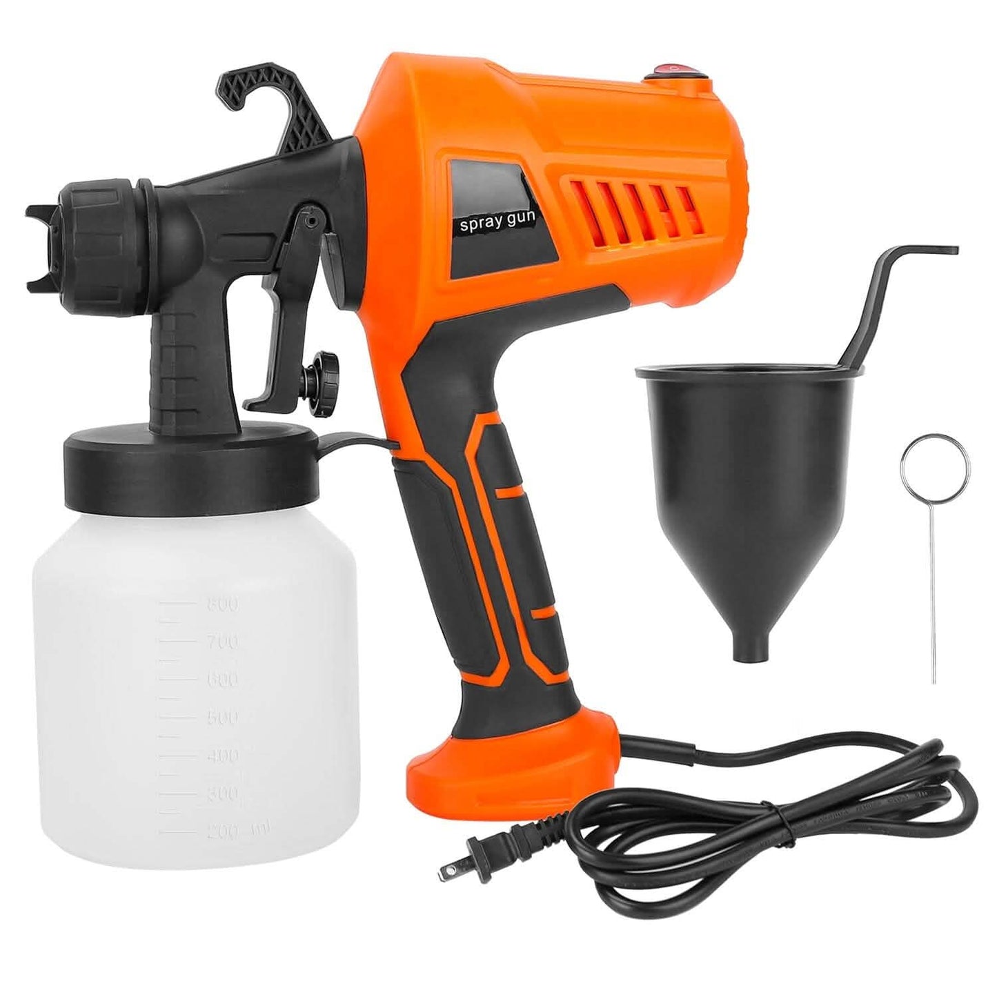 700W Electric Paint Sprayer Handheld with 3 Spray Patterns 800ml Orange Home Improvement - Tophatter Daily Deals