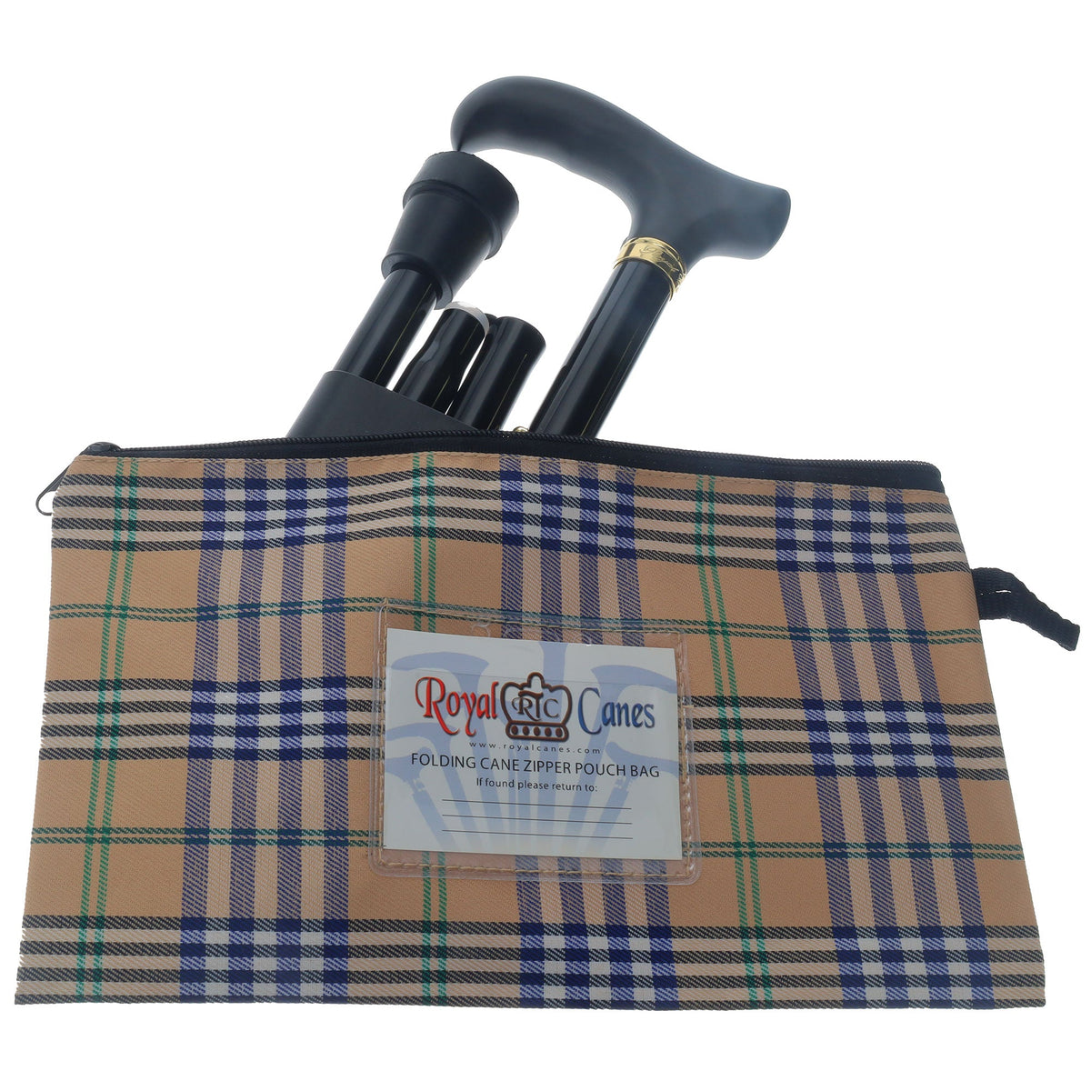 Compact Mini Folding Cane Zipper Bag 12"x6.25" - Must-Have! Folding Cane Pouch Bags - Tophatter Daily Deals