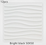 3D solid background wall panel Bright BlackB12pc 50X50 0 - Tophatter Daily Deals