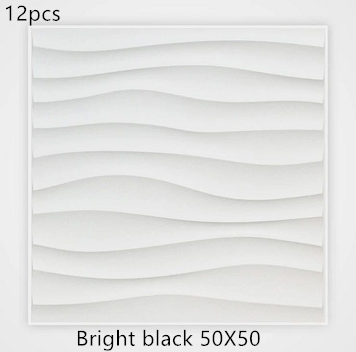 3D solid background wall panel Bright BlackB12pc 50X50 0 - Tophatter Daily Deals