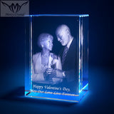 3D Laser Square Crystal Photo Frame With Love Custom Glass Cube 7 - Tophatter Daily Deals