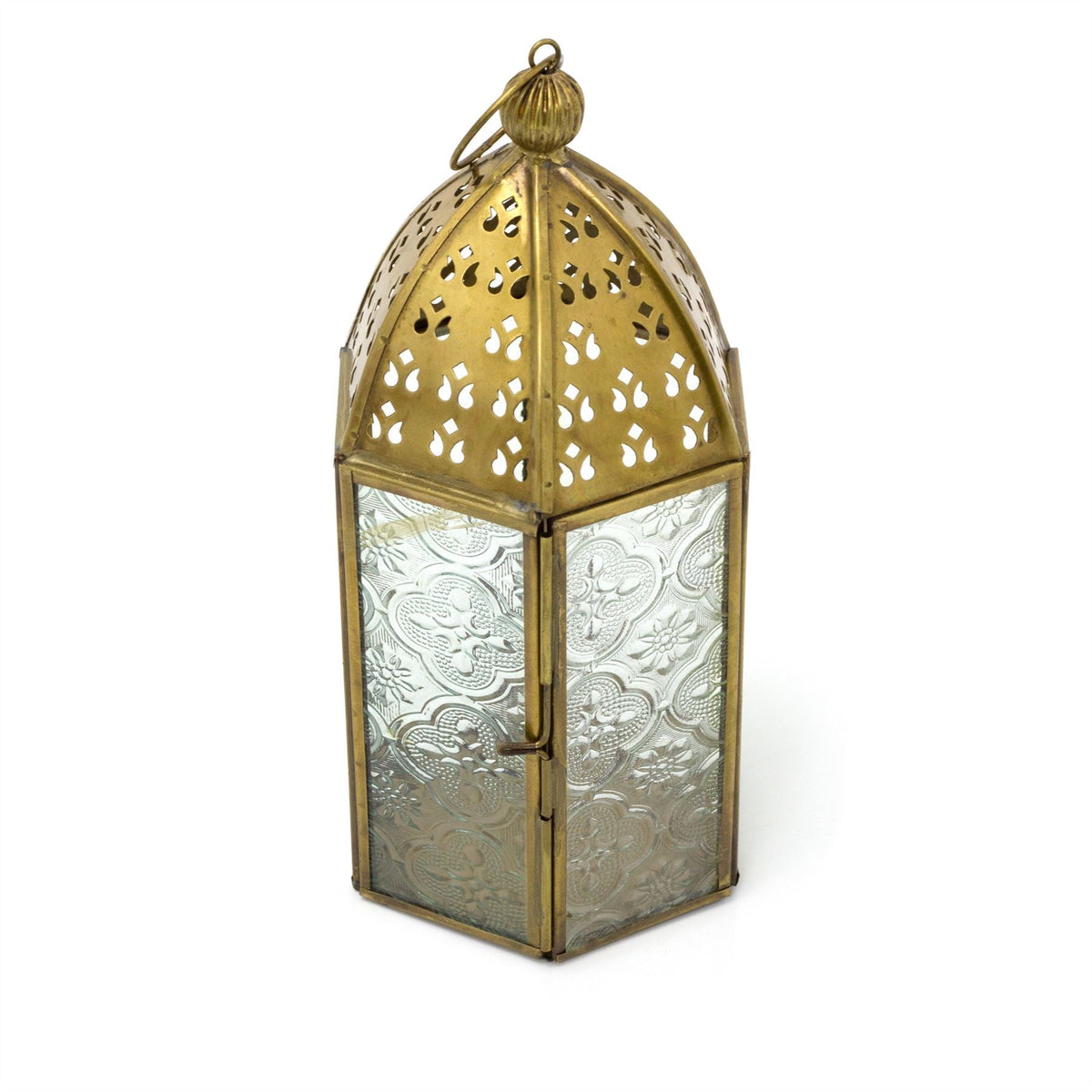 Gold Metal Kasbah Candle Lantern | Moroccan Style Lantern Tealight Holder - 21cm Lantern - Tophatter Daily Deals