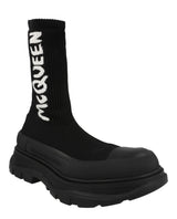 Alexander McQueen Ribbed Knit Tread Slick Boots Footwear - Tophatter Daily Deals
