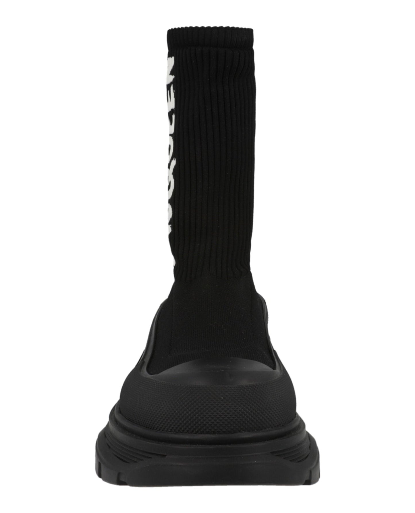 Alexander McQueen Ribbed Knit Tread Slick Boots Footwear - Tophatter Daily Deals