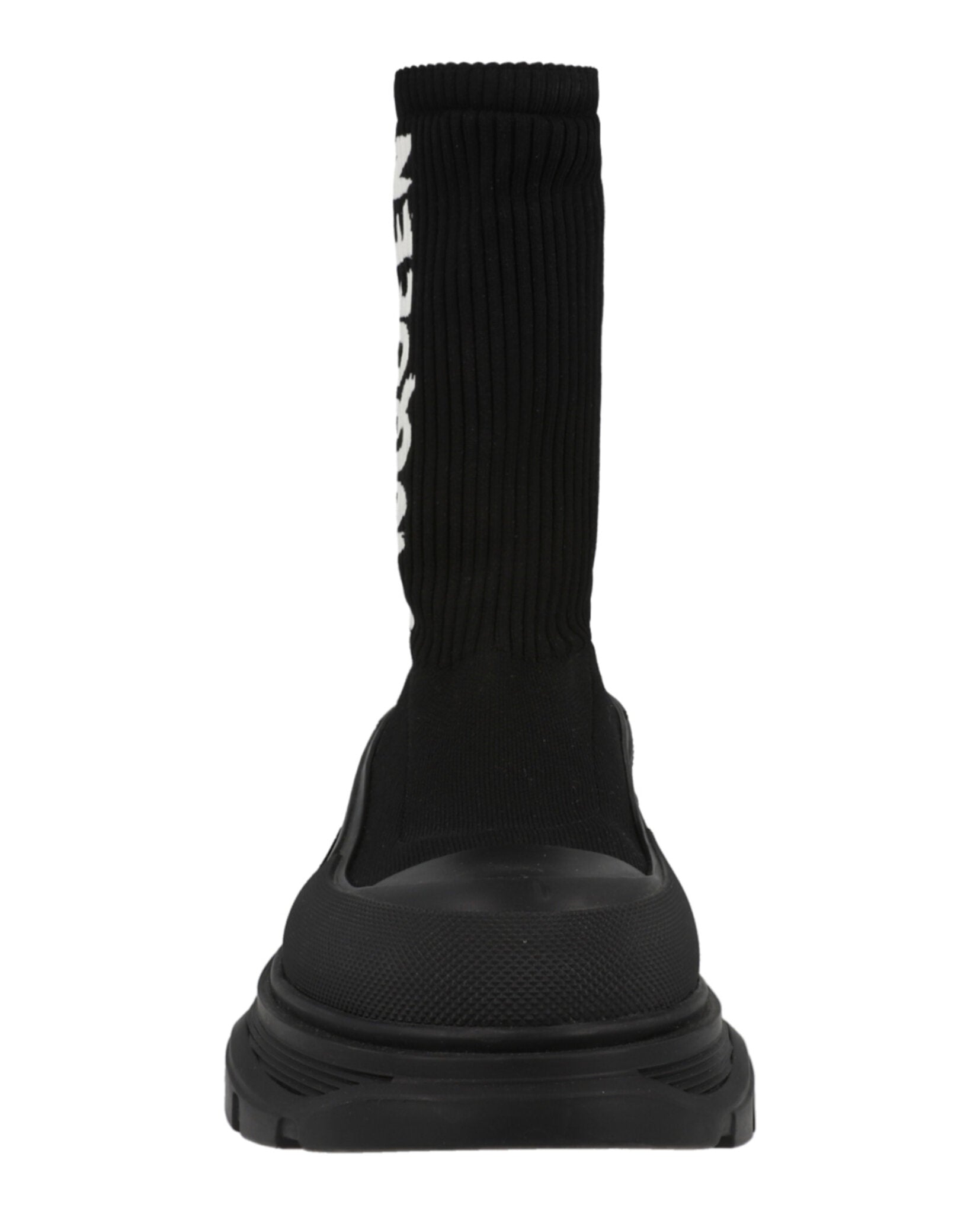 Alexander McQueen Ribbed Knit Tread Slick Boots Footwear - Tophatter Daily Deals