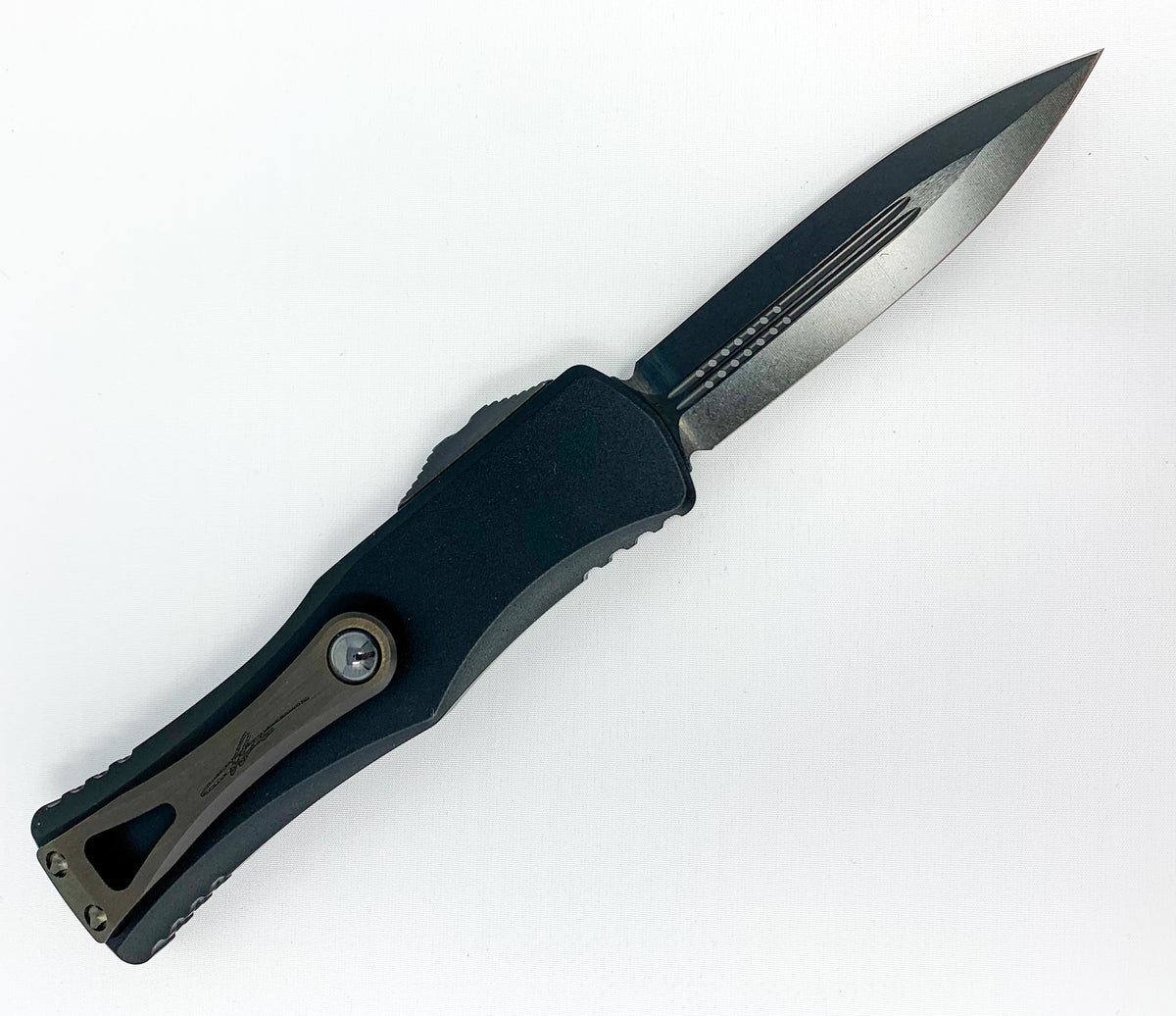 Microtech Hera - DLC Double Edge Dagger - Black Shadow Chassis - 702-1DLCTSH Automatic Knives - Tophatter Daily Deals