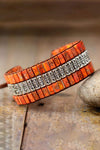 Handmade Triple Layer Natural Stone Bracelet Orange One Size Bracelets - Tophatter Daily Deals