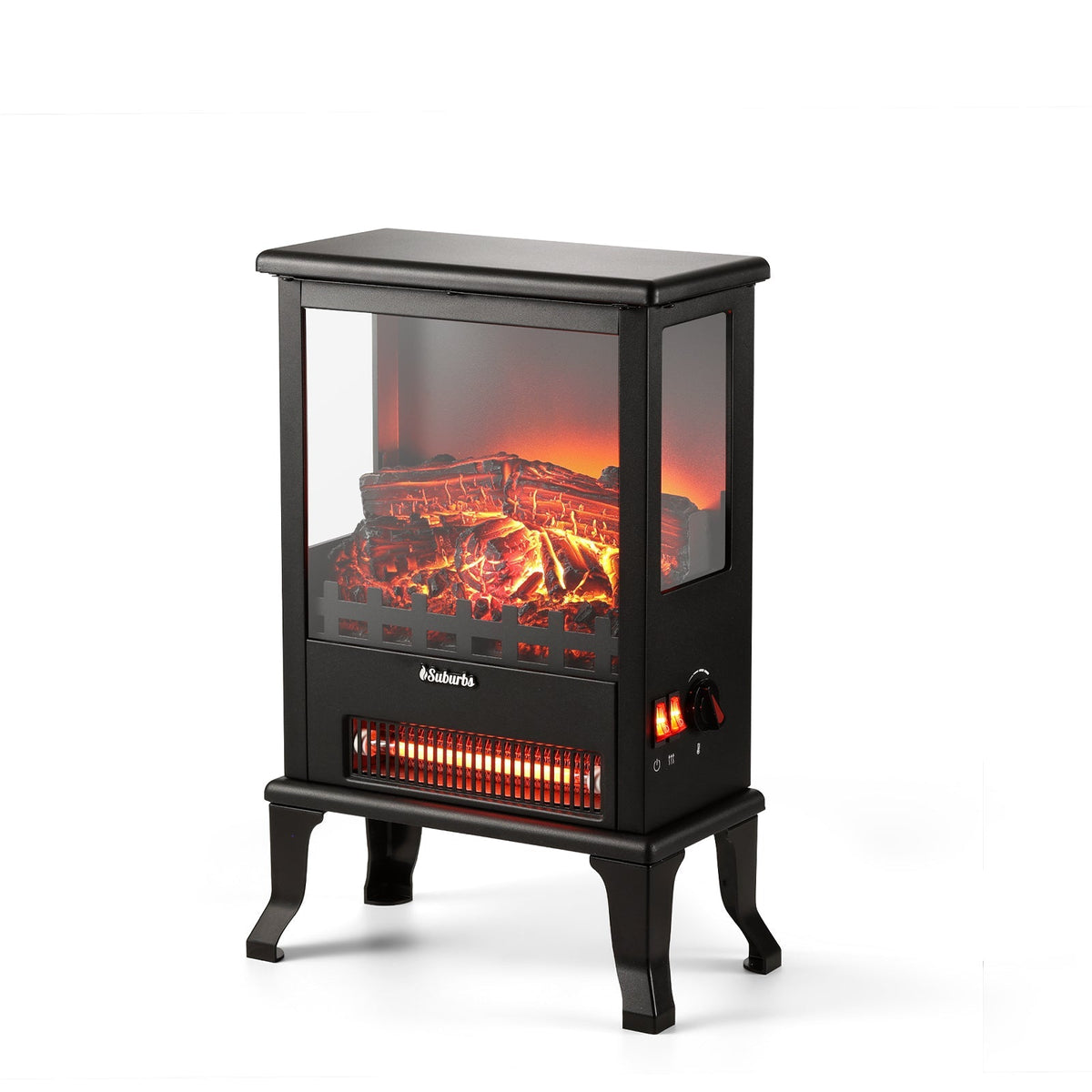 Suburbs TS17Q Electric Fireplace Stove Heater Black Household Appliances - Tophatter Daily Deals
