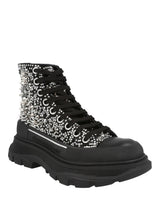 Alexander McQueen Crystal Embellished Tread Slick Boots Footwear - Tophatter Daily Deals