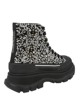 Alexander McQueen Crystal Embellished Tread Slick Boots Footwear - Tophatter Daily Deals