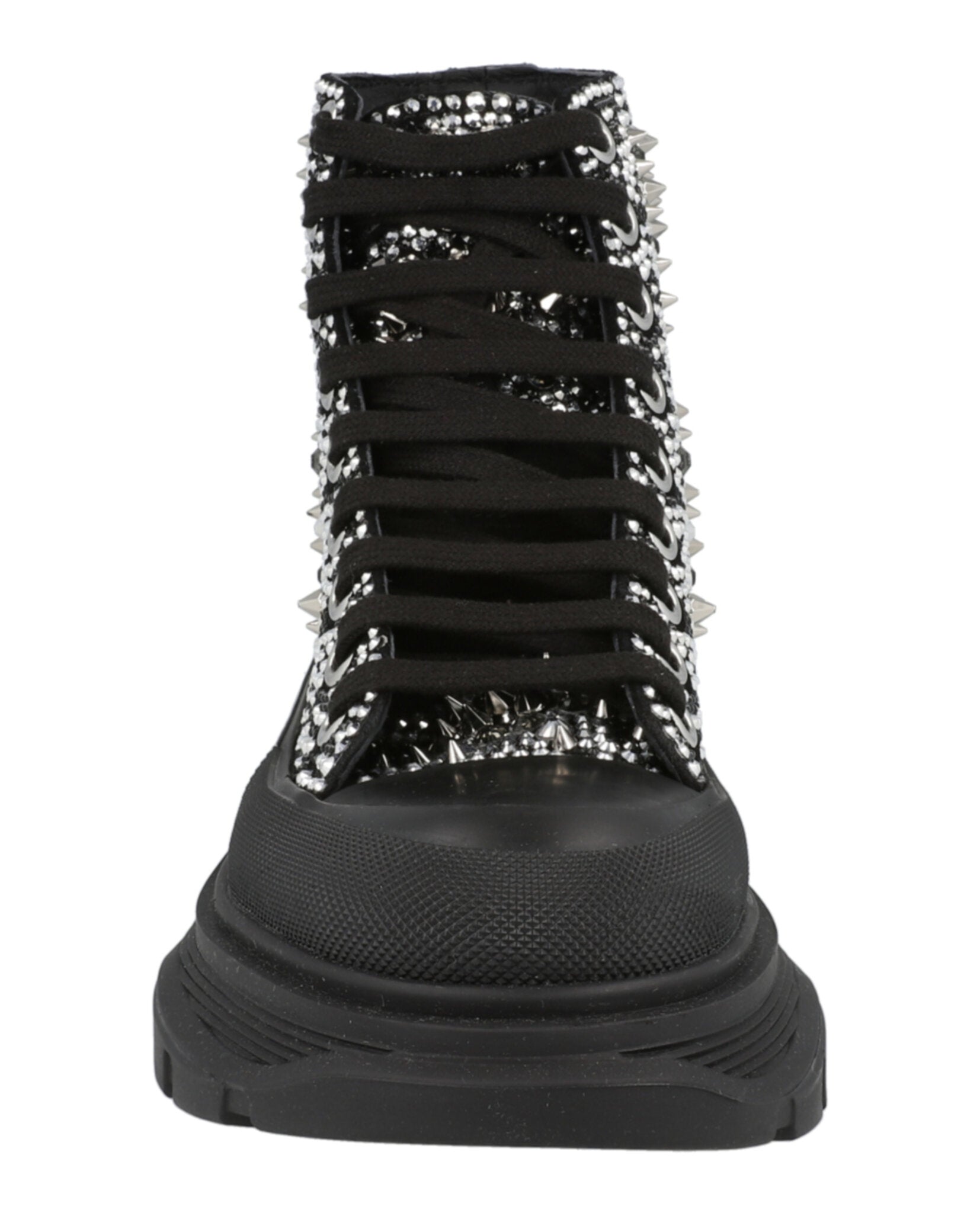 Alexander McQueen Crystal Embellished Tread Slick Boots Footwear - Tophatter Daily Deals