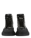 Alexander McQueen Crystal Embellished Tread Slick Boots Footwear - Tophatter Daily Deals