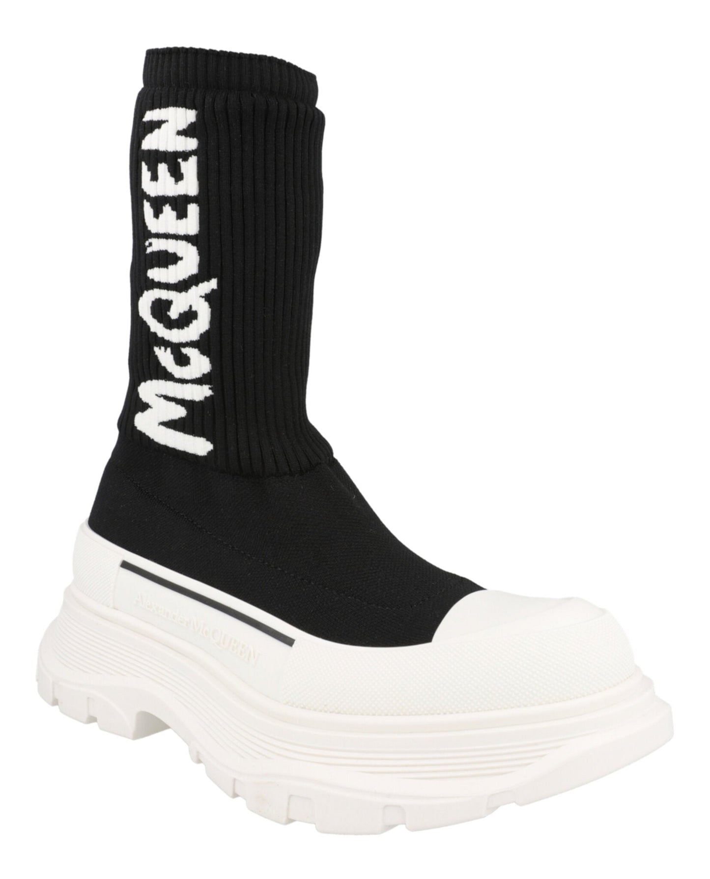 Alexander McQueen Ribbed Tread Slick Boots Footwear - Tophatter Daily Deals