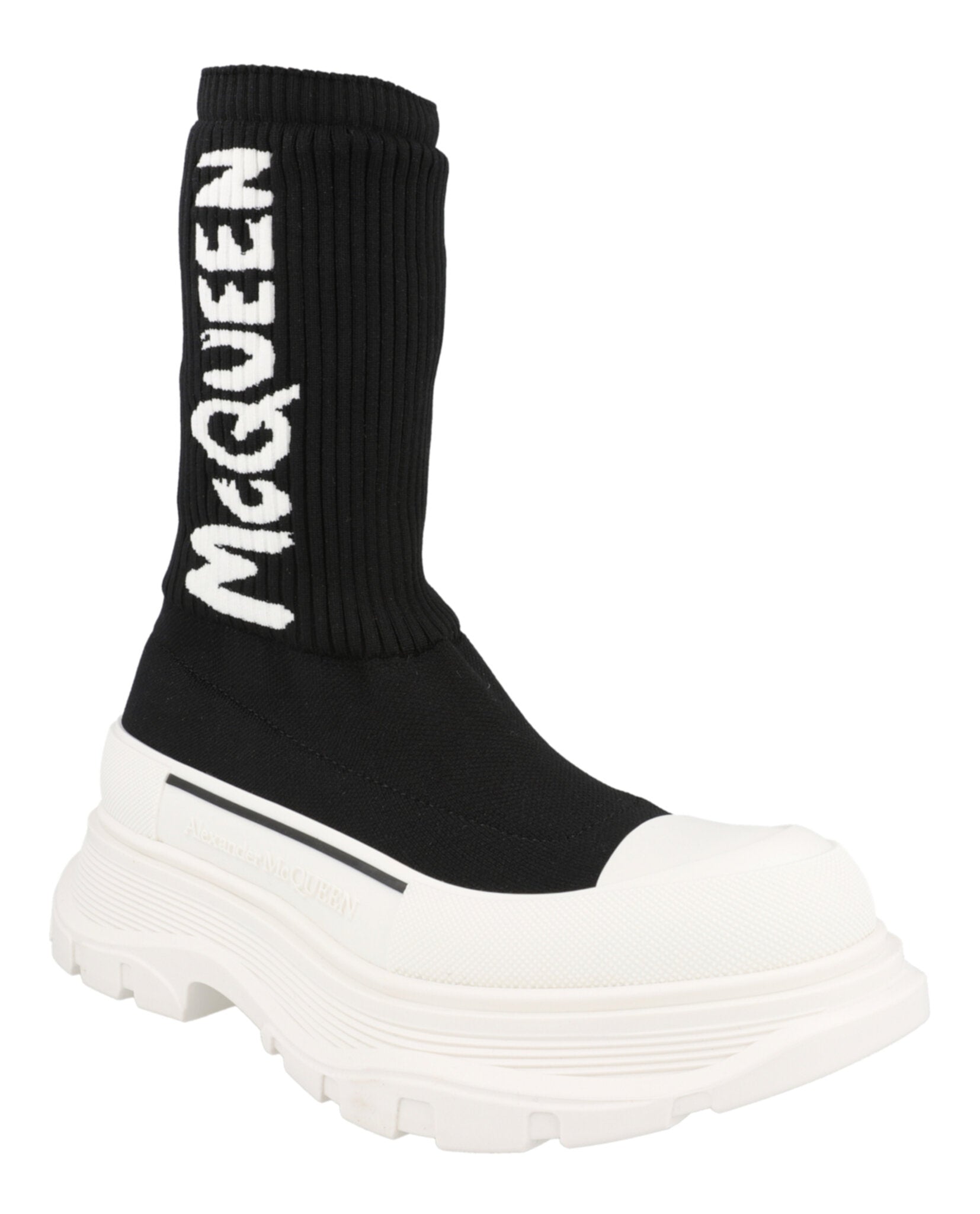 Alexander McQueen Ribbed Tread Slick Boots Footwear - Tophatter Daily Deals