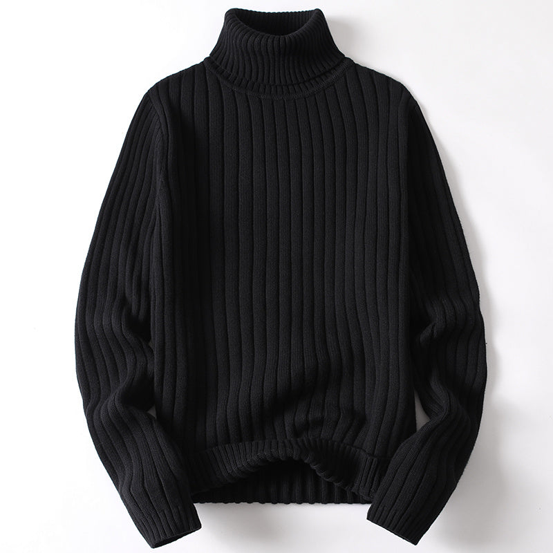 Warm Men Women Turtleneck Sweater - Slim Ribbed Knit Black 3D Changing Face Moving Picture Frame - Tophatter Daily Deals