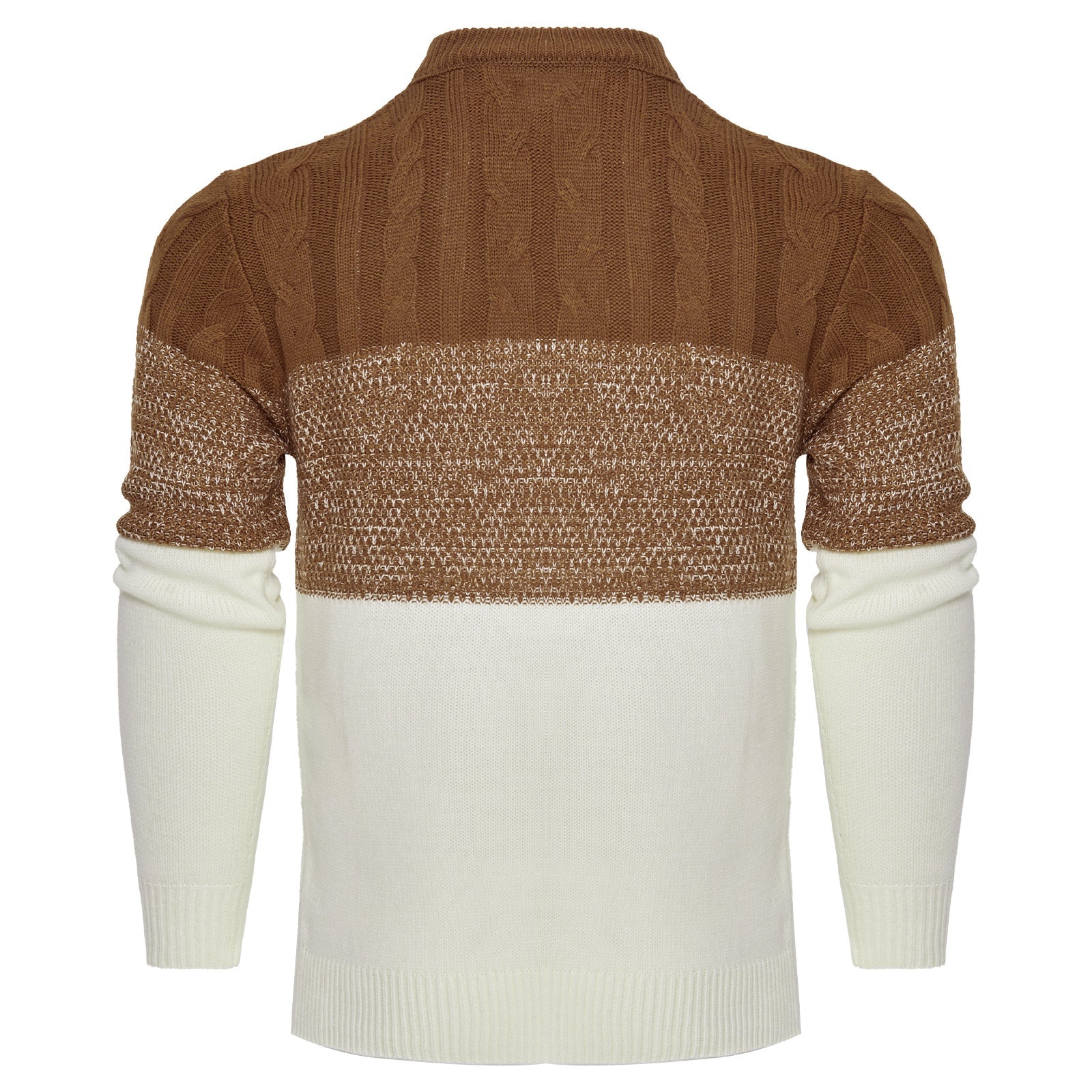 Warm Men's Pullover Sweater - Colorblock Cable Knit Fall 3D Changing Face Moving Picture Frame - Tophatter Daily Deals
