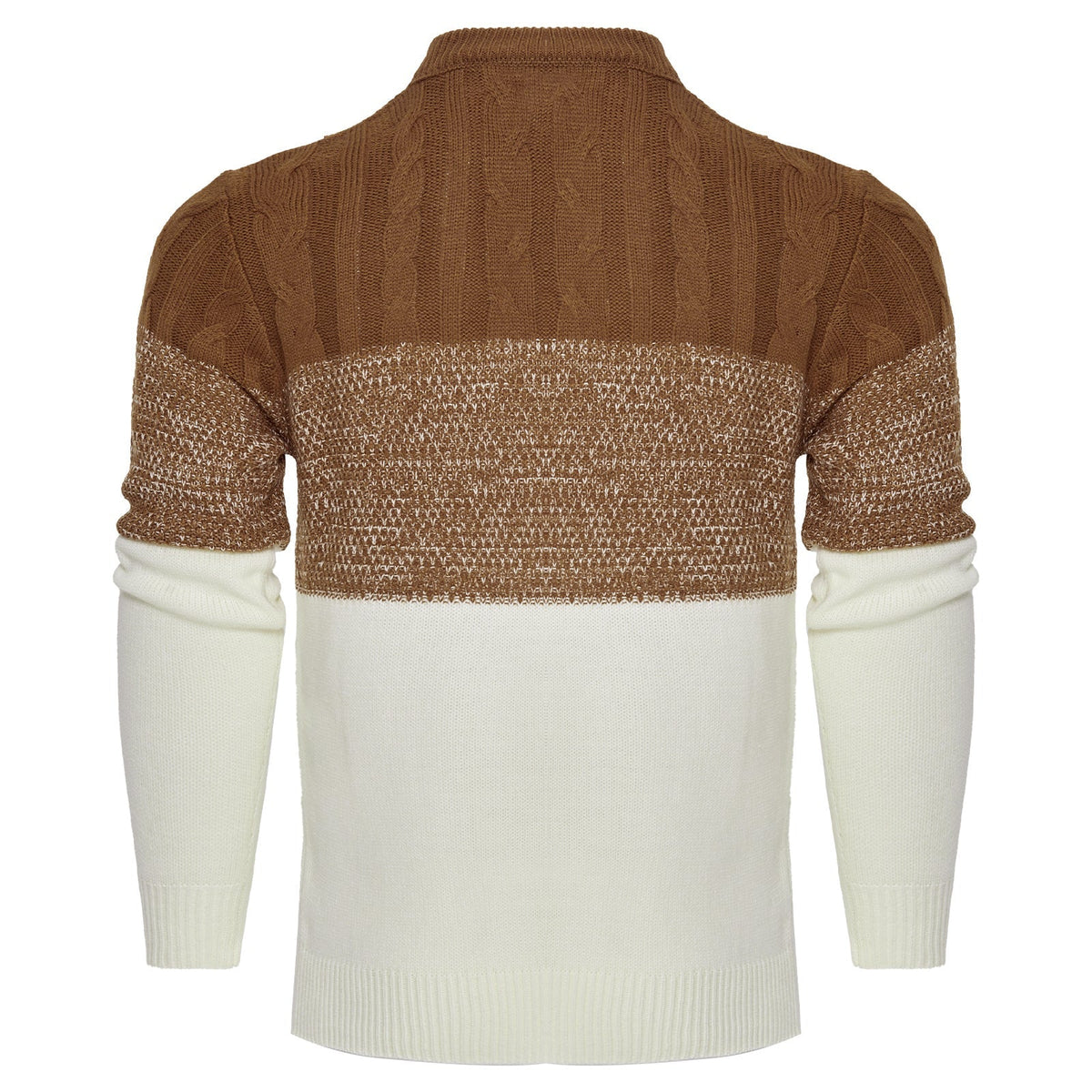 Warm Men's Pullover Sweater - Colorblock Cable Knit Fall 3D Changing Face Moving Picture Frame - Tophatter Daily Deals
