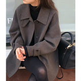 Warm Classic Women Wool Coat - Midlength A Line For Winter 3D Changing Face Moving Picture Frame - Tophatter Daily Deals