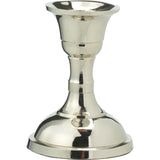 Silver Metal Candlestick | Silver Effect Short Candle Holder Stand - 8cm Candlestick - Tophatter Daily Deals