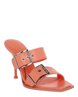 Alexander McQueen Boxcar Leather Heel Sandals Footwear - Tophatter Daily Deals