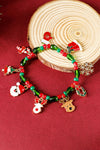 Fiery Red Christmas Pattern Pendant Beaded Bracelet Bracelets - Tophatter Daily Deals