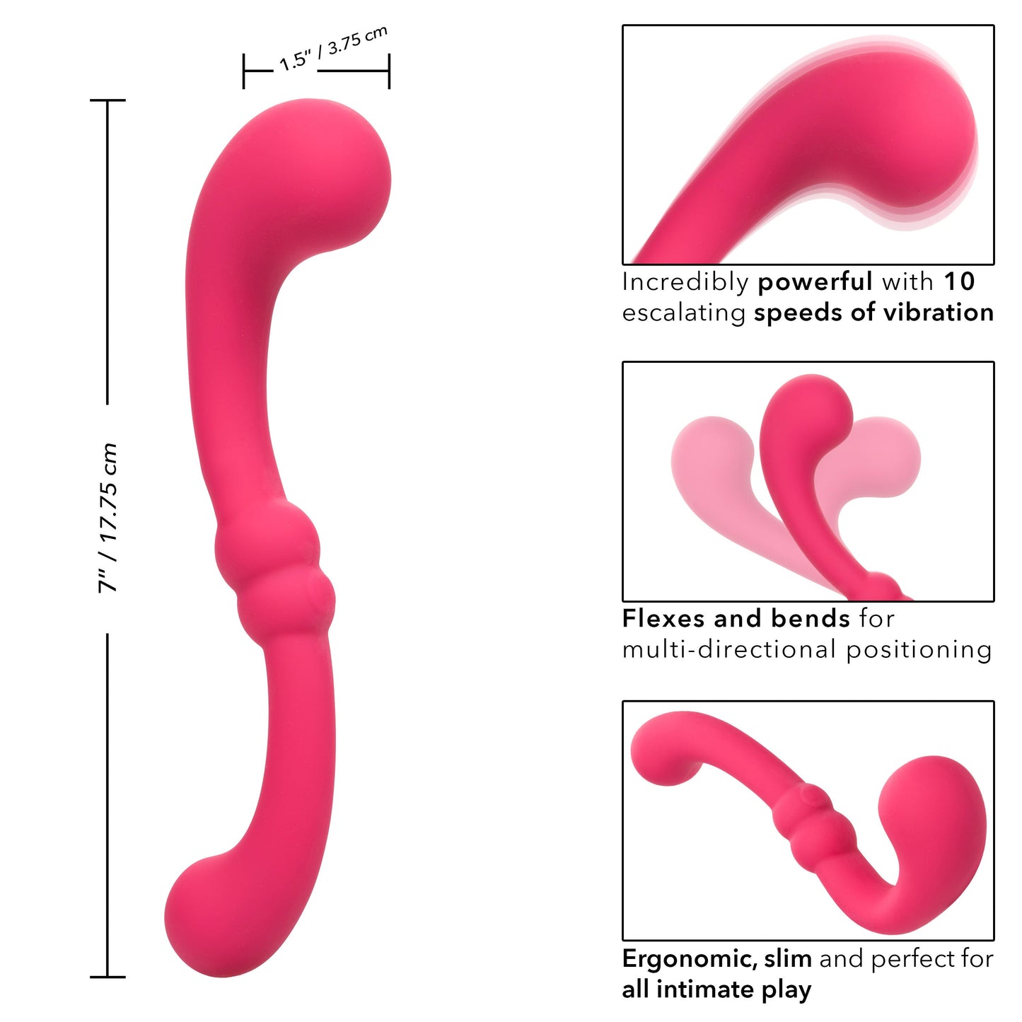 Pretty Little Wands Curvy Slim Pink Silicone Massager with 10 Speeds > Vibrators > Standard Vibrators - Tophatter Daily Deals