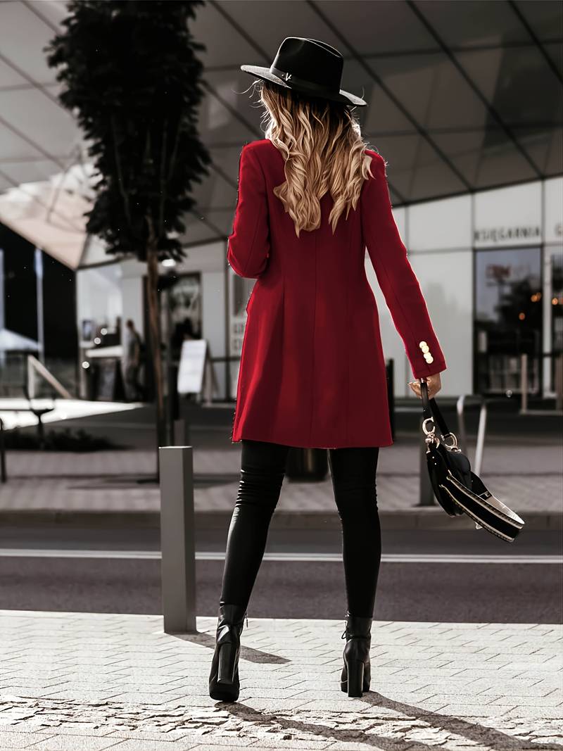Fitted Women’s Wool Coat - Double Breasted, Insulated - Tophatter Daily Deals