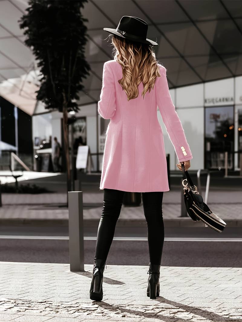 Fitted Women’s Wool Coat - Double Breasted, Insulated - Tophatter Daily Deals
