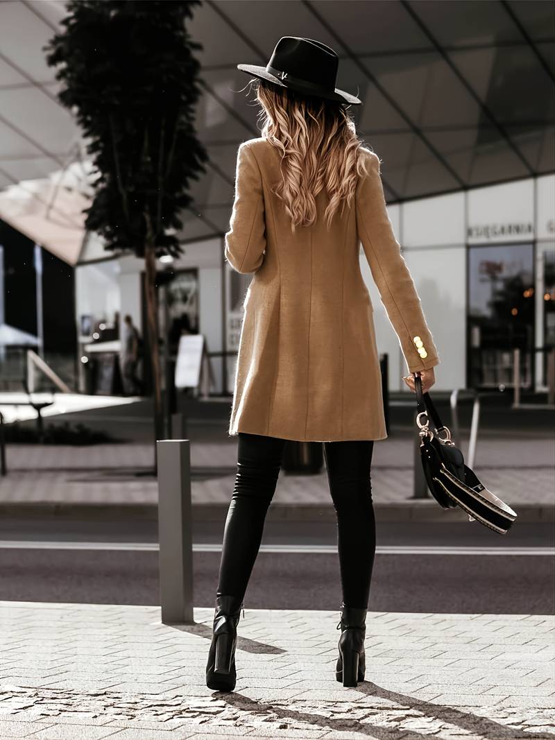Fitted Women’s Wool Coat - Double Breasted, Insulated - Tophatter Daily Deals