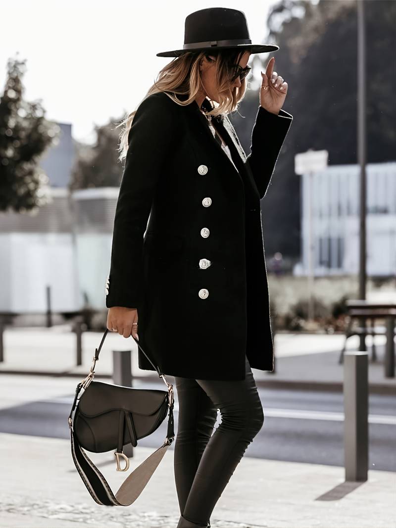 Fitted Women’s Wool Coat - Double Breasted, Insulated - Tophatter Daily Deals