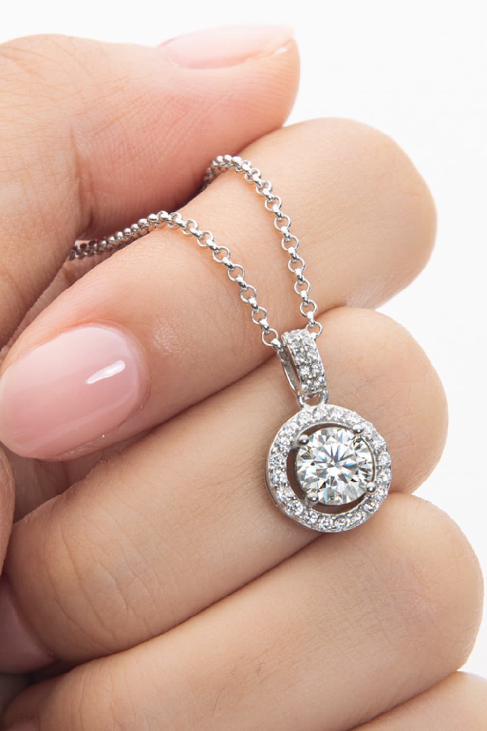 Zircon Pendant 925 Sterling Silver Necklace Silver One Size Necklaces - Tophatter Daily Deals